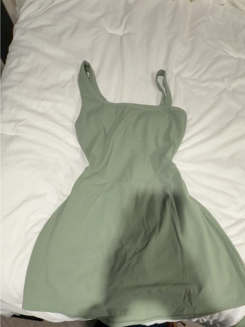 Sage Green One-Shoulder Mini Dress